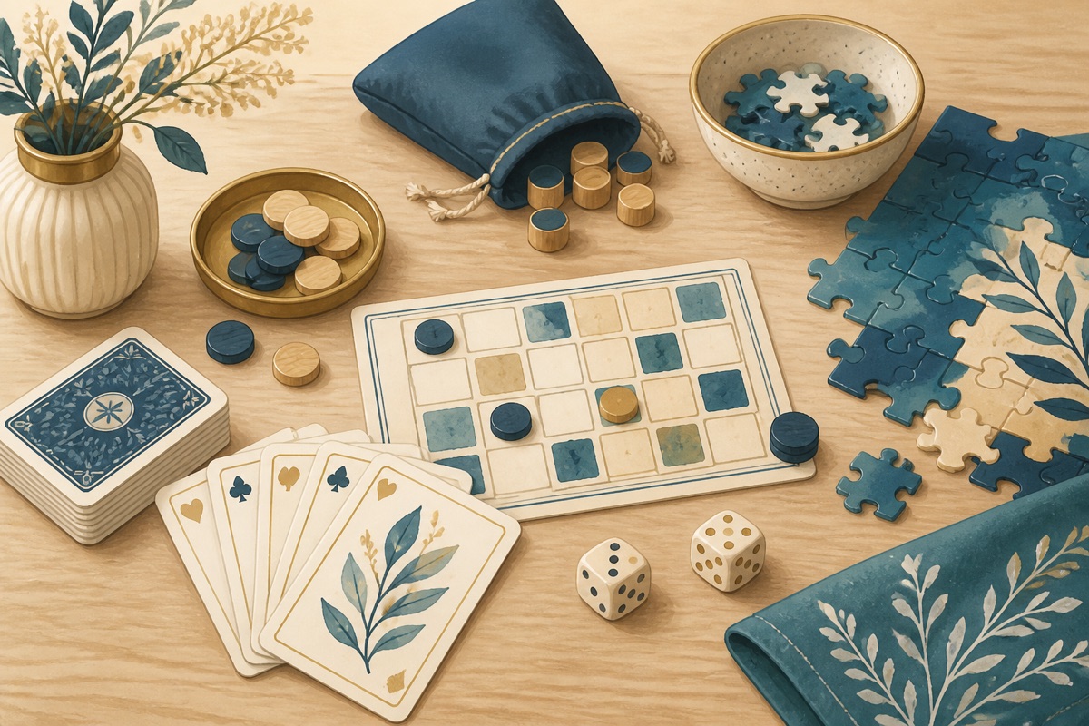 Illustration de jeux de société et de convivialité