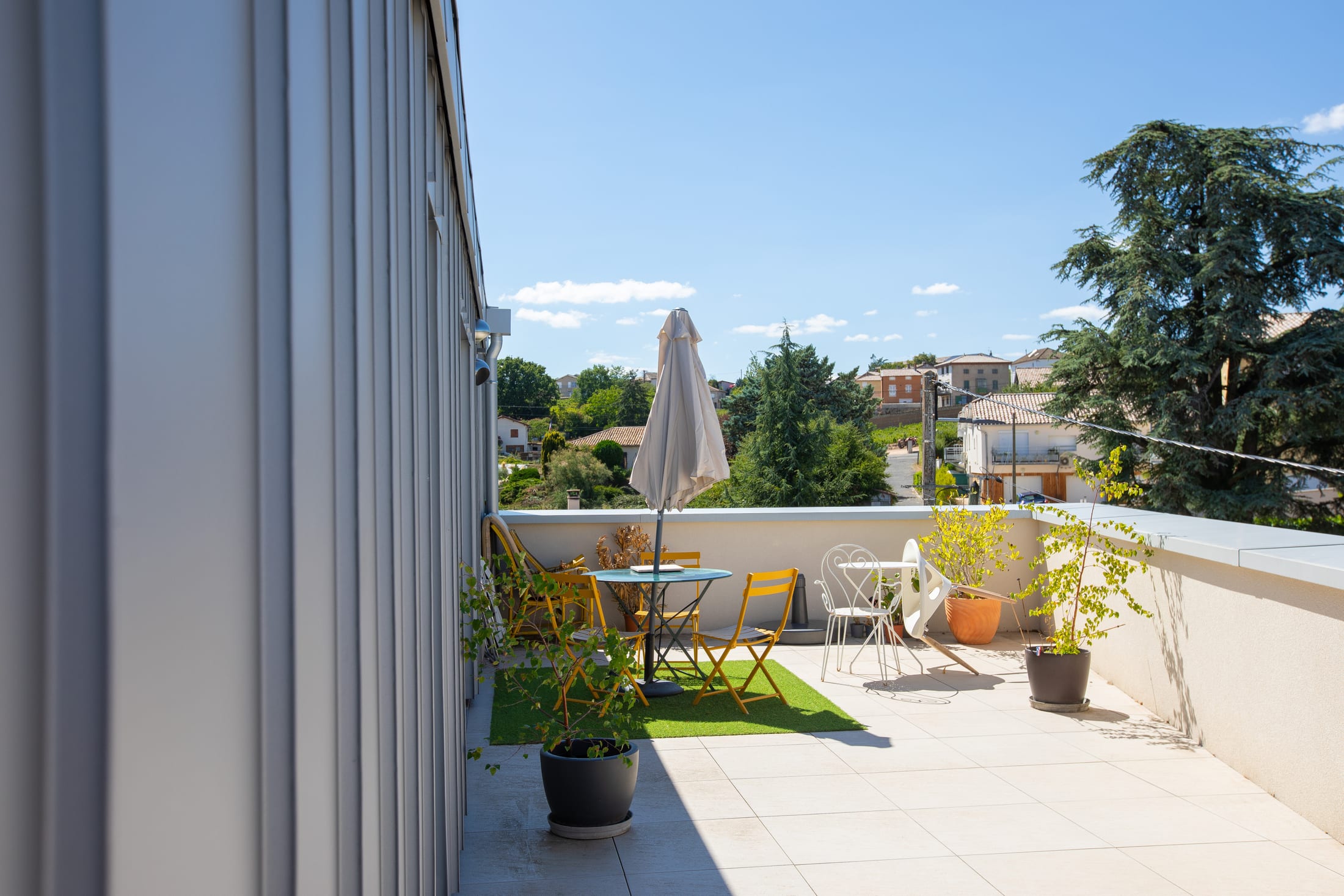 Terrasse privative au troisième étage des Chaptalines