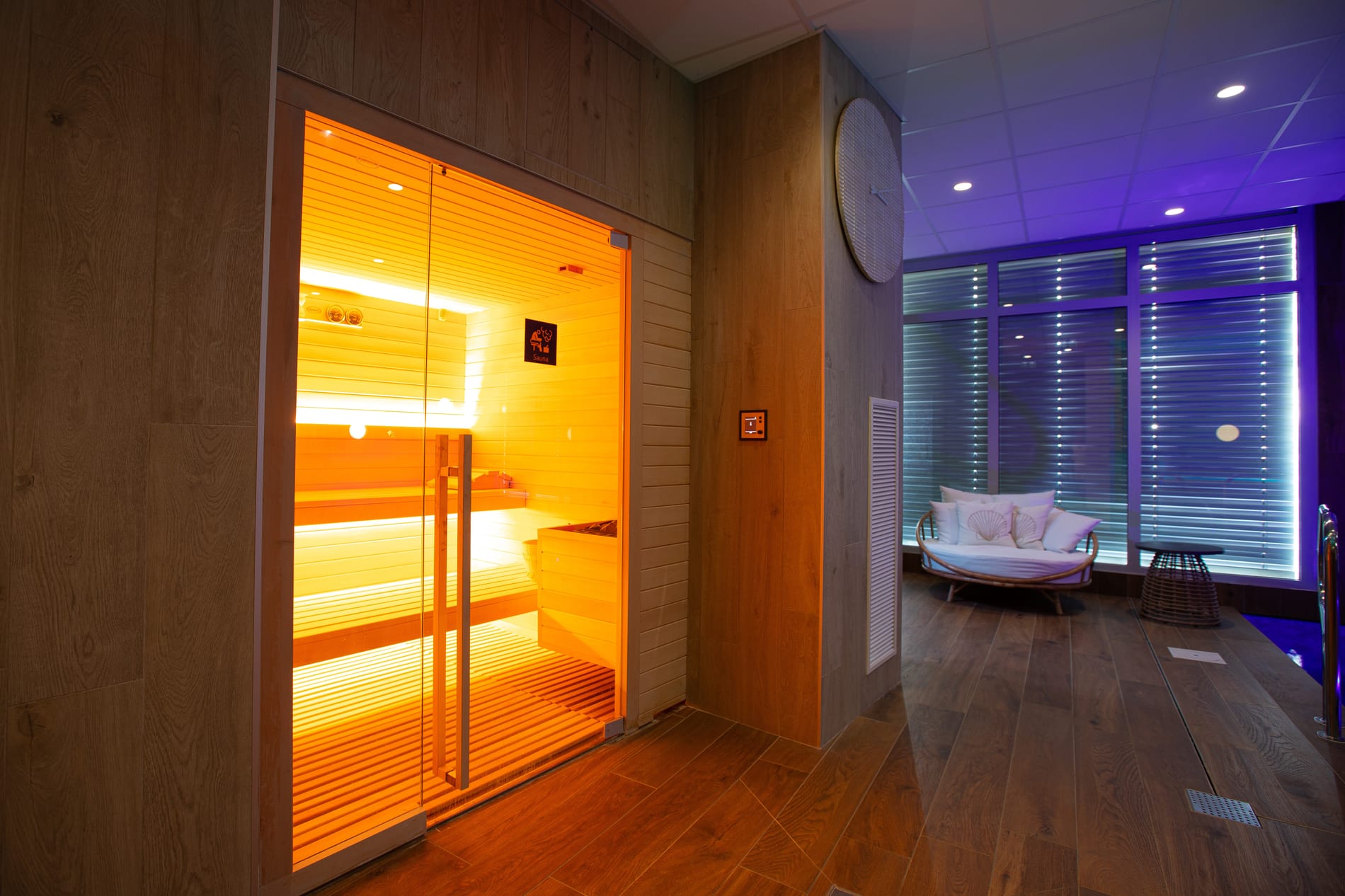 Sauna nordique chauffé à 85 °C aux Chaptalines